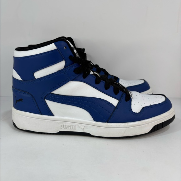 Puma Mens Rebound Layup Basketball‎ Shoe White/Blue Size 9.5 M - Picture 1 of 7